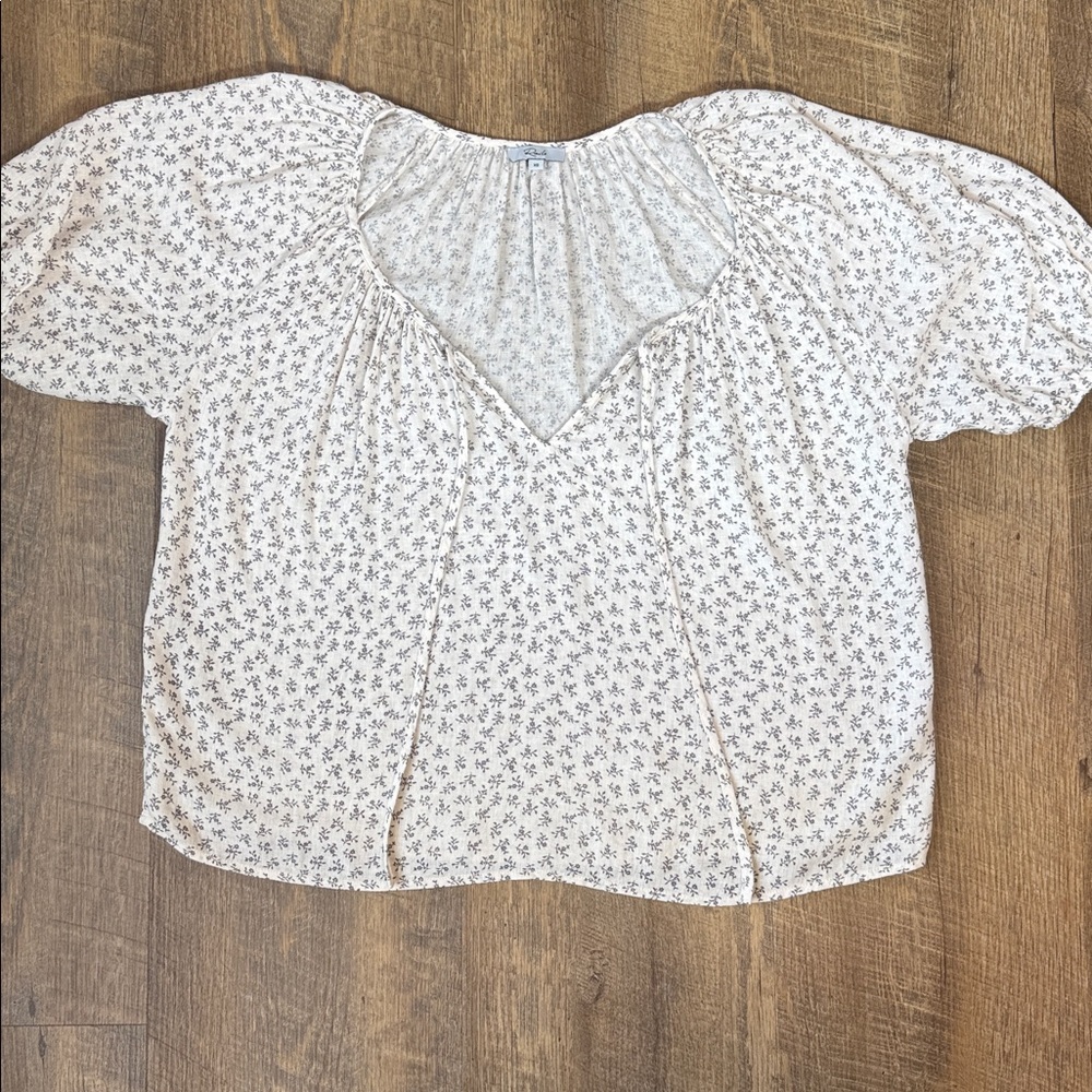 Rails Women's Kristie Top Cream Bella Ditsy Floral Peasant Blouse Size X-Small - Picture 6 of 16